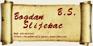 Bogdan Slijepac vizit kartica